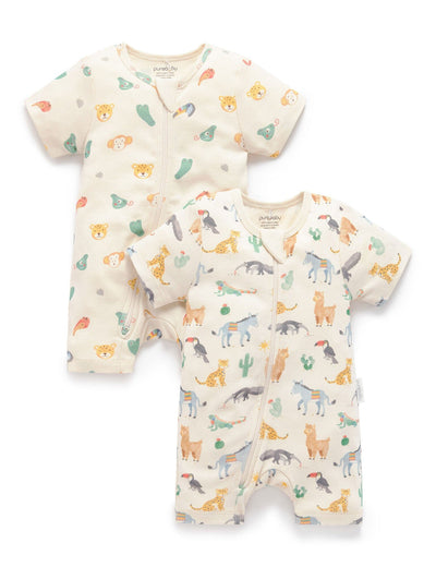 Purebaby - 2 Pack Growsuit | Fiesta Growsuit Purebaby 