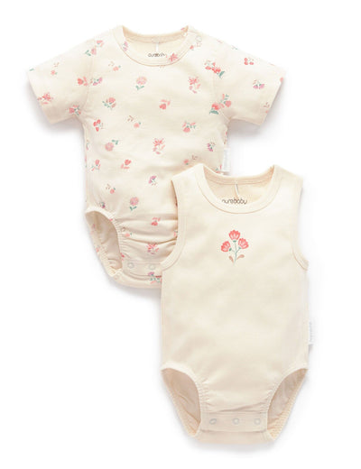 Purebaby - 2 Pack Ribbed Bodysuit | Emilia Bodysuit Purebaby 