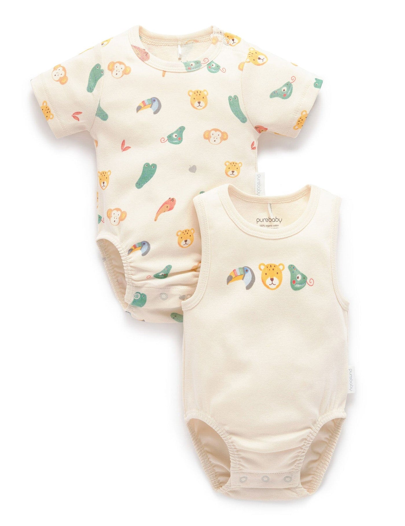Purebaby - 2 Pack Ribbed Bodysuit | Fiesta Bodysuit Purebaby 
