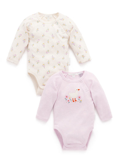 Purebaby - 2 Pack Ruffle Bodysuit | Primrose Bodysuit Purebaby 