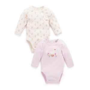 Purebaby - 2 Pack Ruffle Bodysuit | Primrose