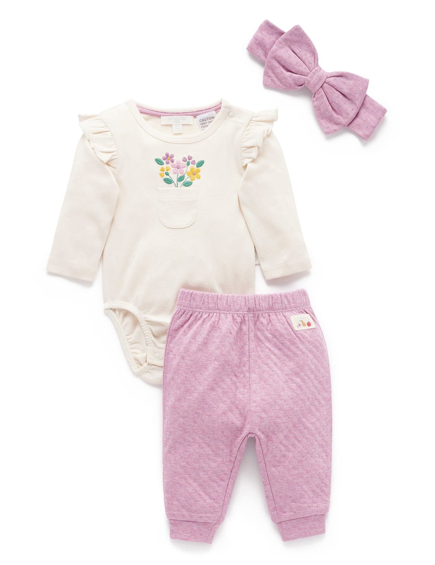 Purebaby - 3 Piece Gift Set | Lavender Melange Matching Set Purebaby 