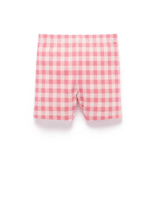 Purebaby - Bike Shorts | Pomegranate Gingham