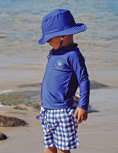 Purebaby - Board Short & Rashie Set | Marine Gingham Two-Piece Swimsuit Purebaby 