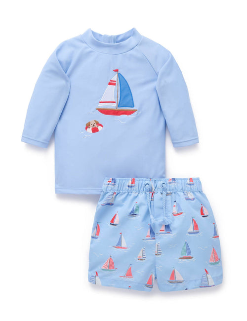 Purebaby - Board Short & Rashie Set | Sail Away