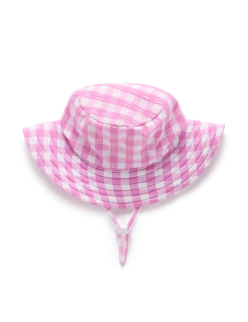 Purebaby - Broad Brim Swim Hat | Grape Gingham