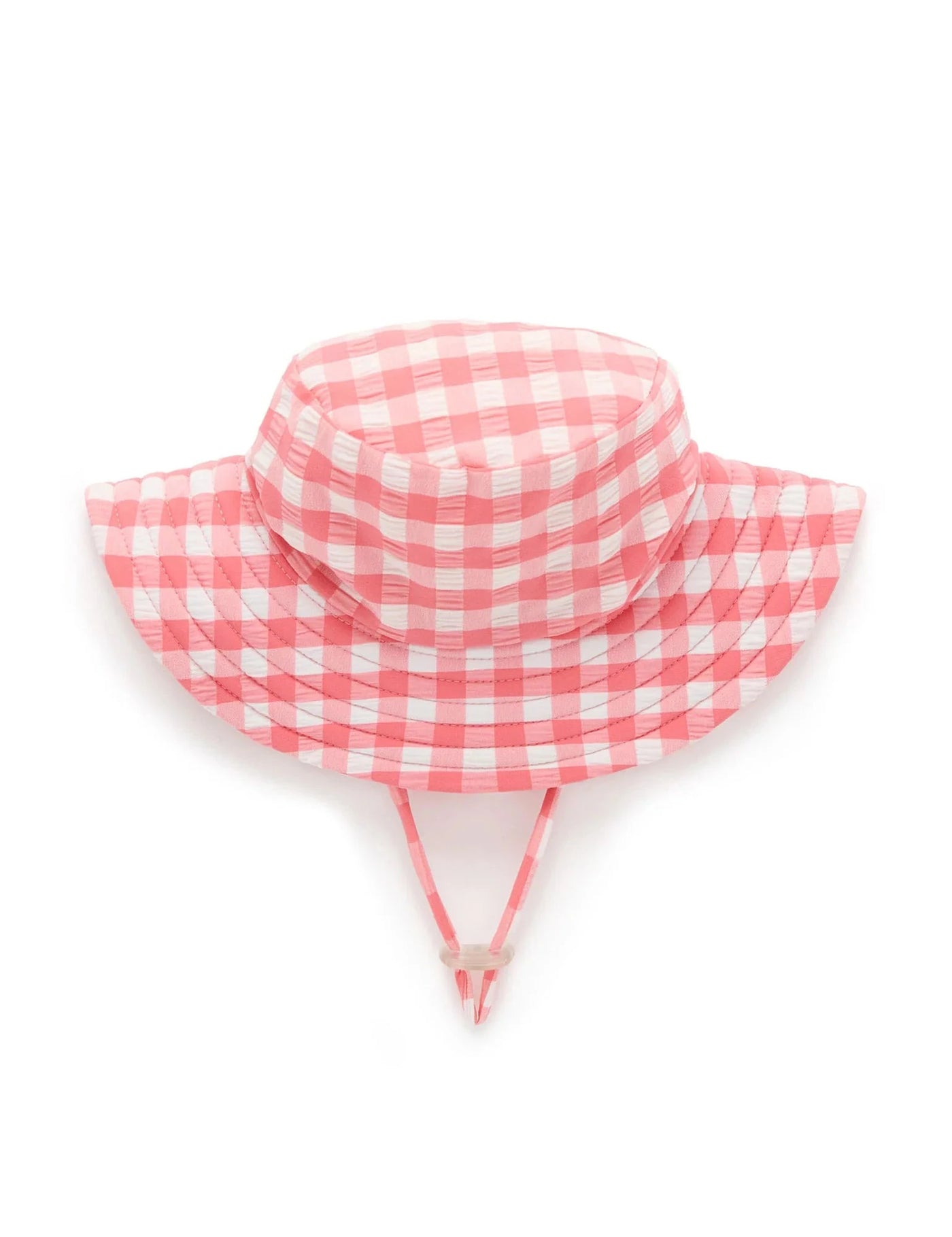 Purebaby - Broad Brim Swim Hat | Pomegranate Gingham Swim Hats Purebaby 