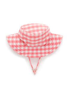 Purebaby - Broad Brim Swim Hat | Pomegranate Gingham