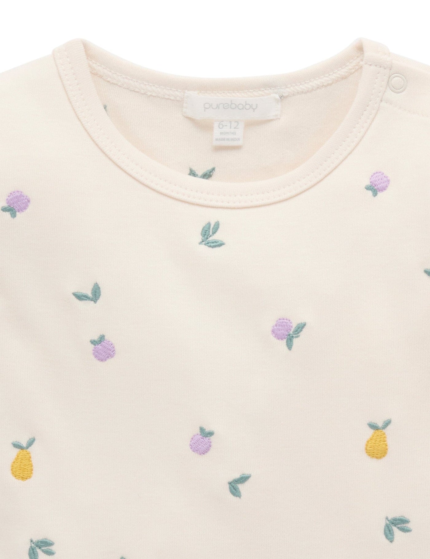 Purebaby - Broderie Layering Top | Apple & Pear Long Sleeve Top Purebaby 