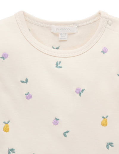 Purebaby - Broderie Layering Top | Apple & Pear Long Sleeve Top Purebaby 