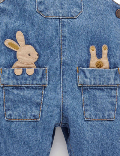 Purebaby - Bunny Denim Overall Set Matching Set Purebaby 