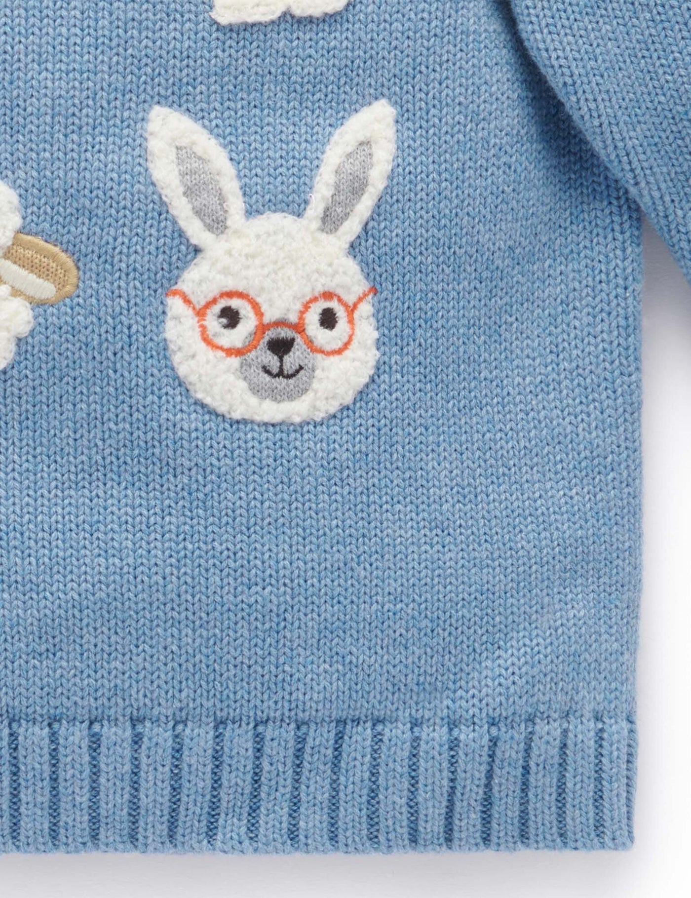 Purebaby - Bunny Friends Jumper | Bluestone Melange Knitted Jumper Purebaby 