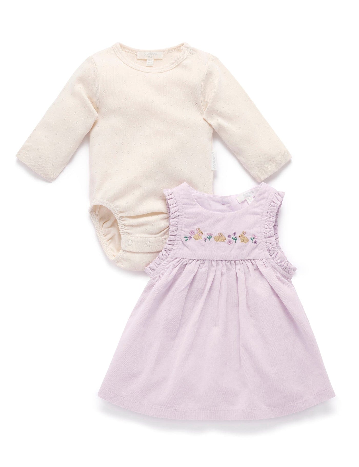 Purebaby - Bunny Pinnie Set | Primrose Matching Set Purebaby 