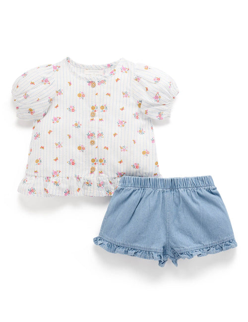 Purebaby - Butterfly Stripe Set | Butterfly Stripe