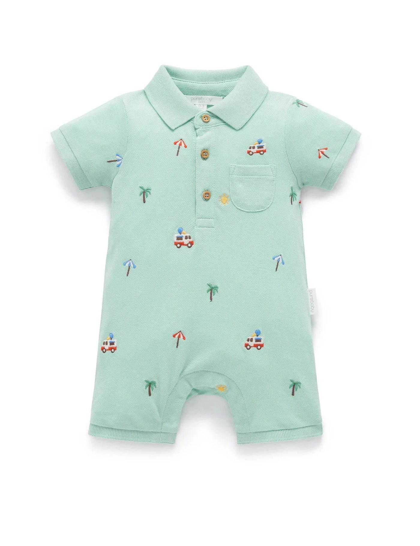 Purebaby - Cancun Polo Growsuit Romper Purebaby 
