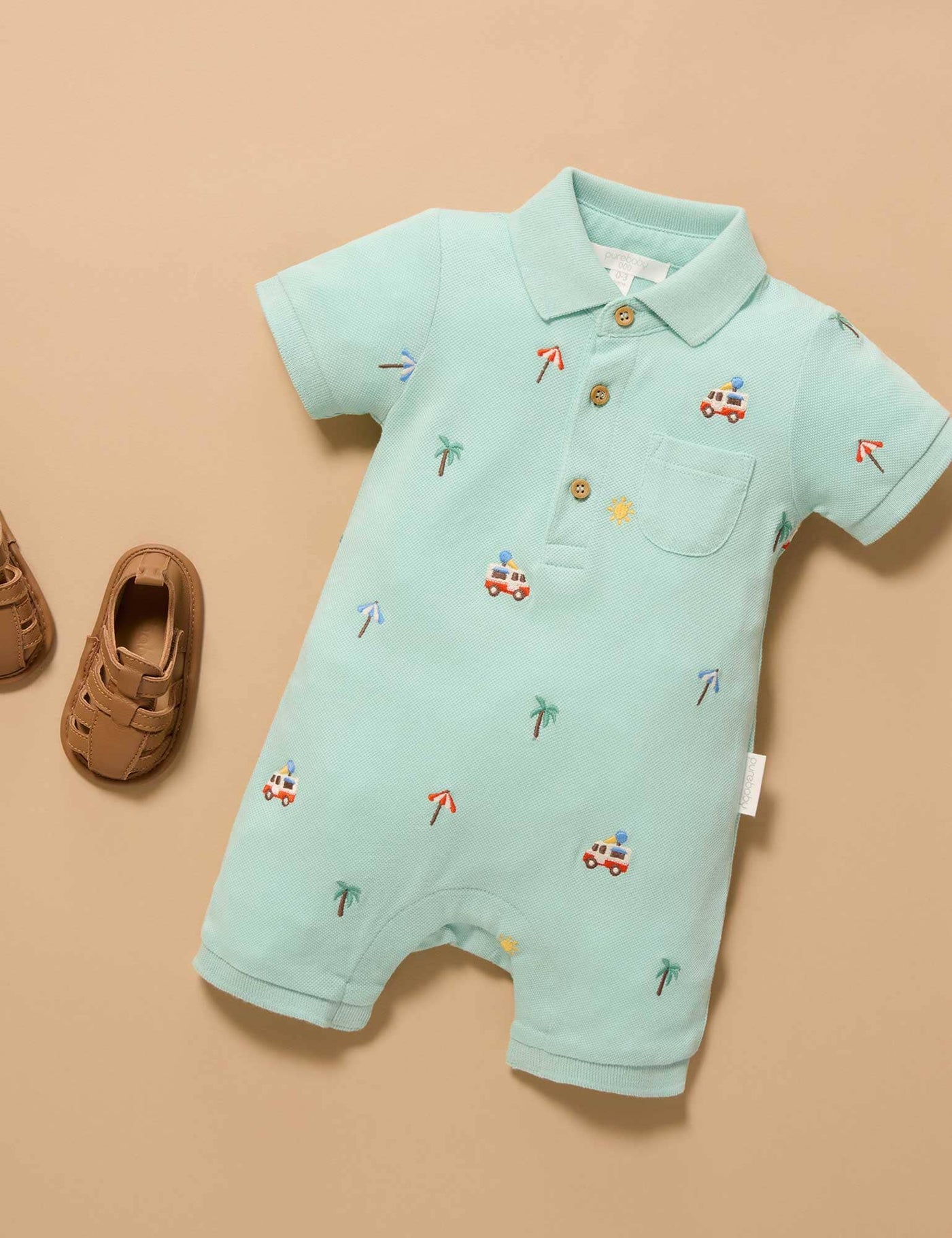 Purebaby - Cancun Polo Growsuit Romper Purebaby 