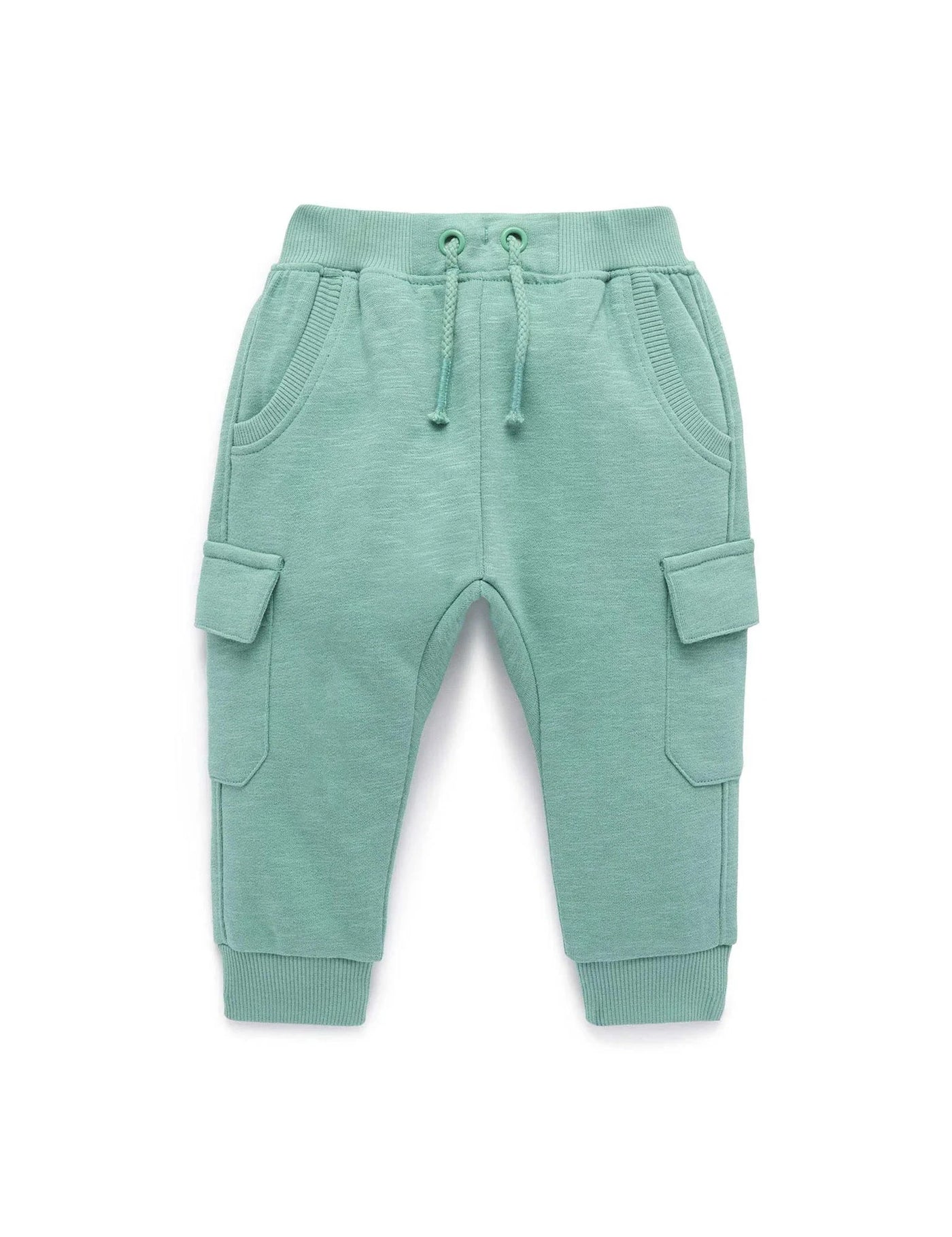 Purebaby - Cargo Track Pant | Pea Green Trackpants Purebaby 