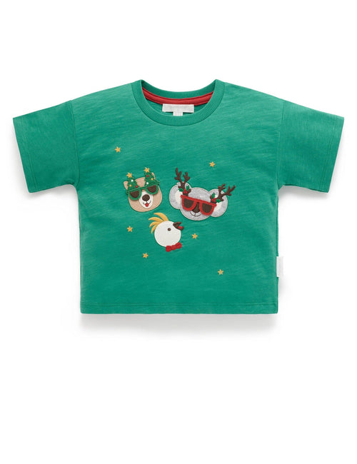 Purebaby - Christmas Party Tee | Christmas Green