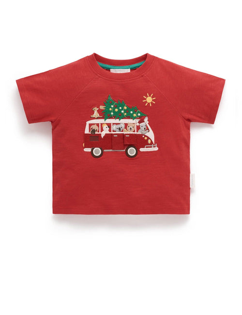Purebaby - Christmas Road Trip Tee | Christmas Red