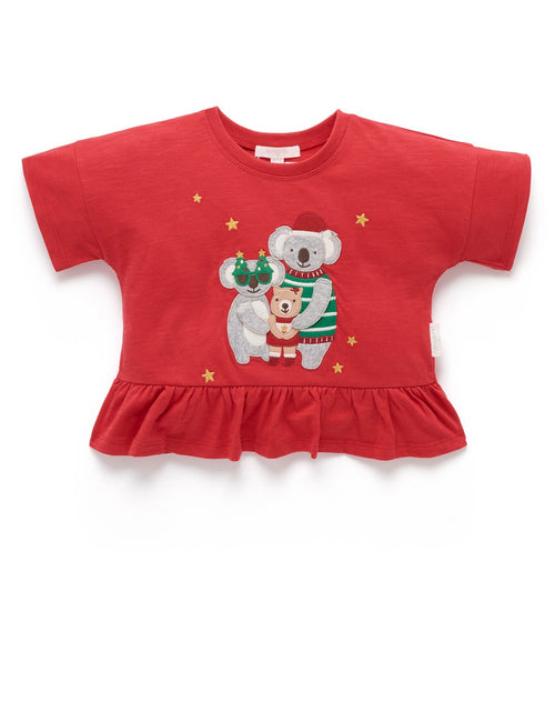 Purebaby - Christmas Together Tee | Christmas Red