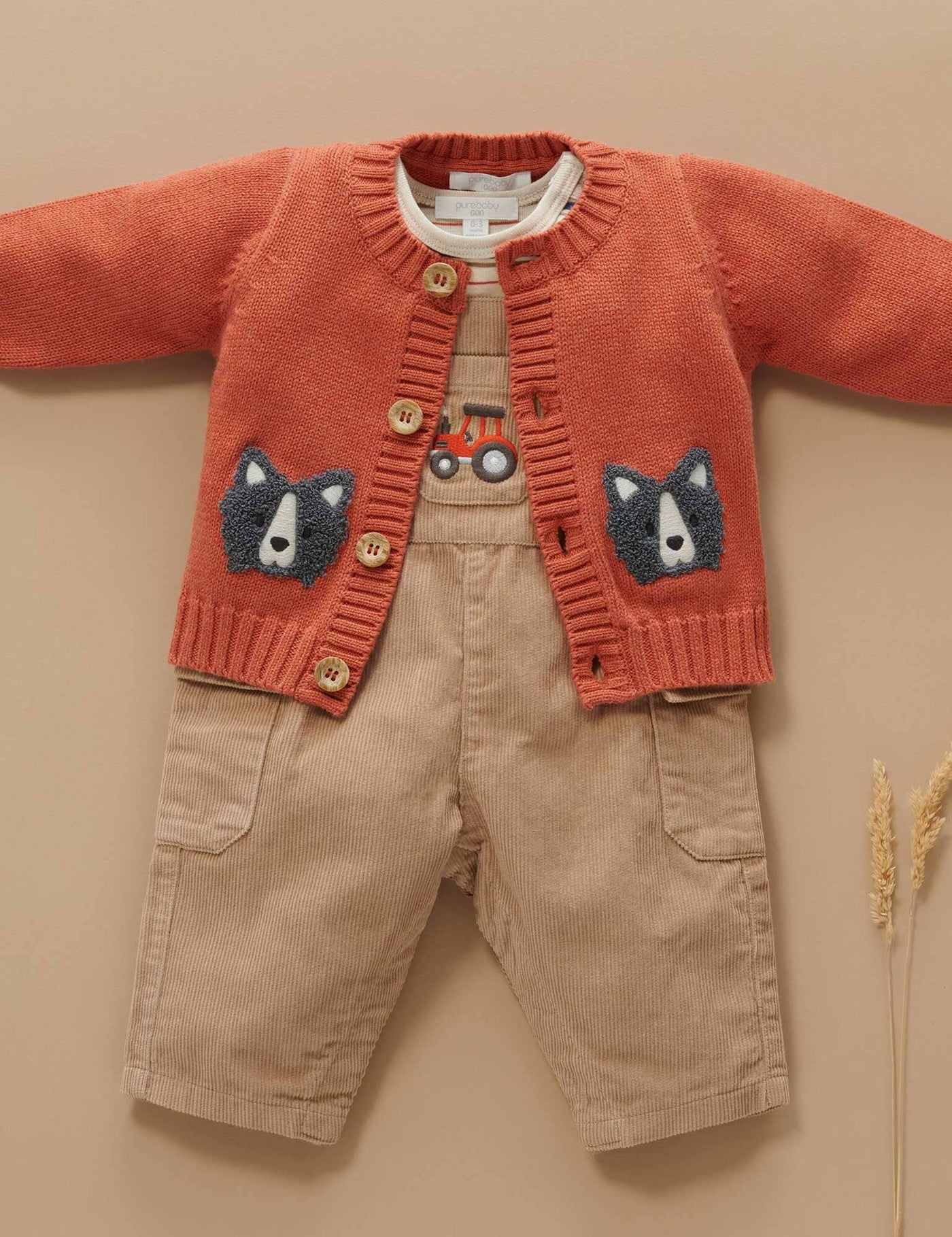 Purebaby - Corduroy Overalls | Mushroom Overalls Purebaby 