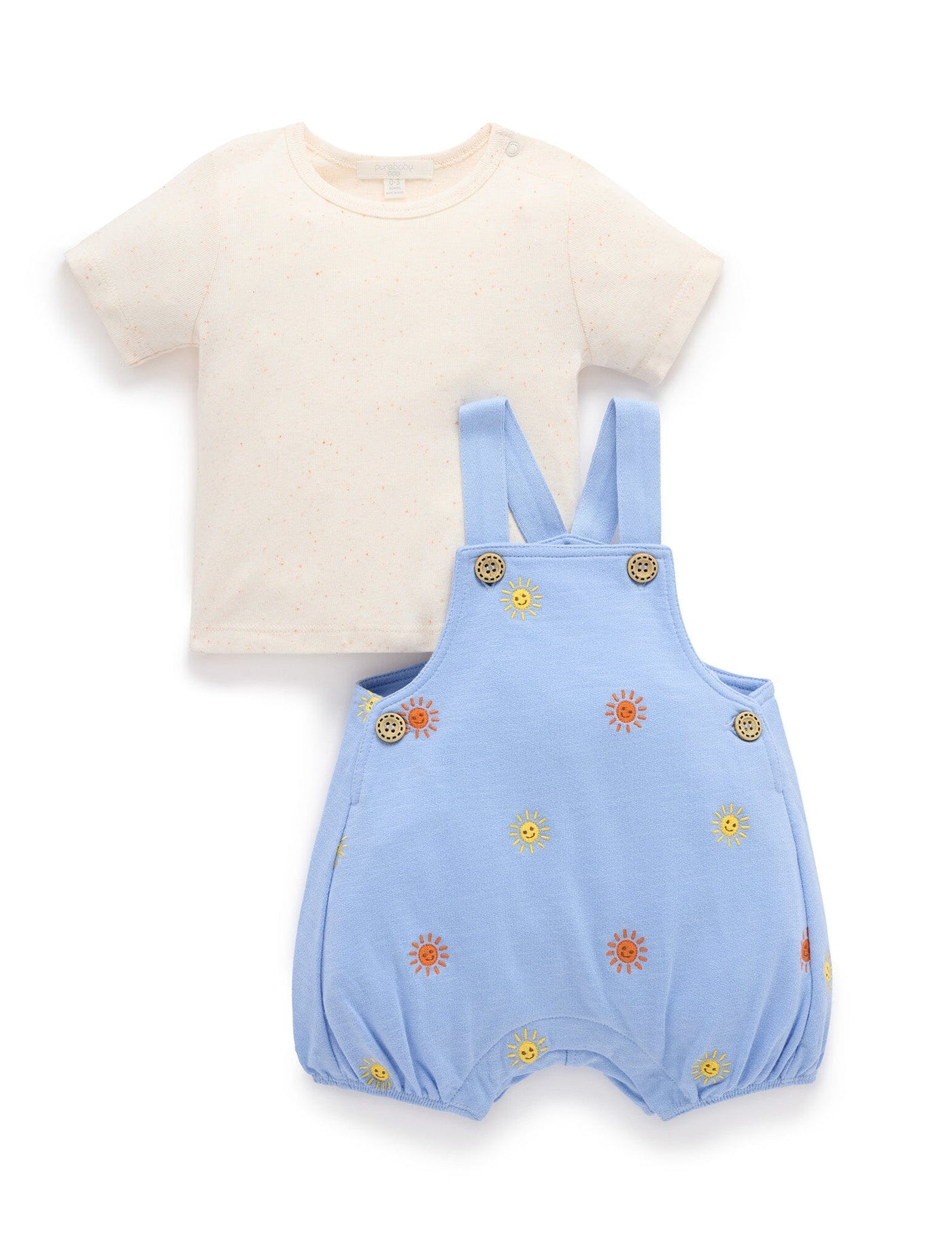 Purebaby - Daisy Broderie Overall Set Matching Set Purebaby 