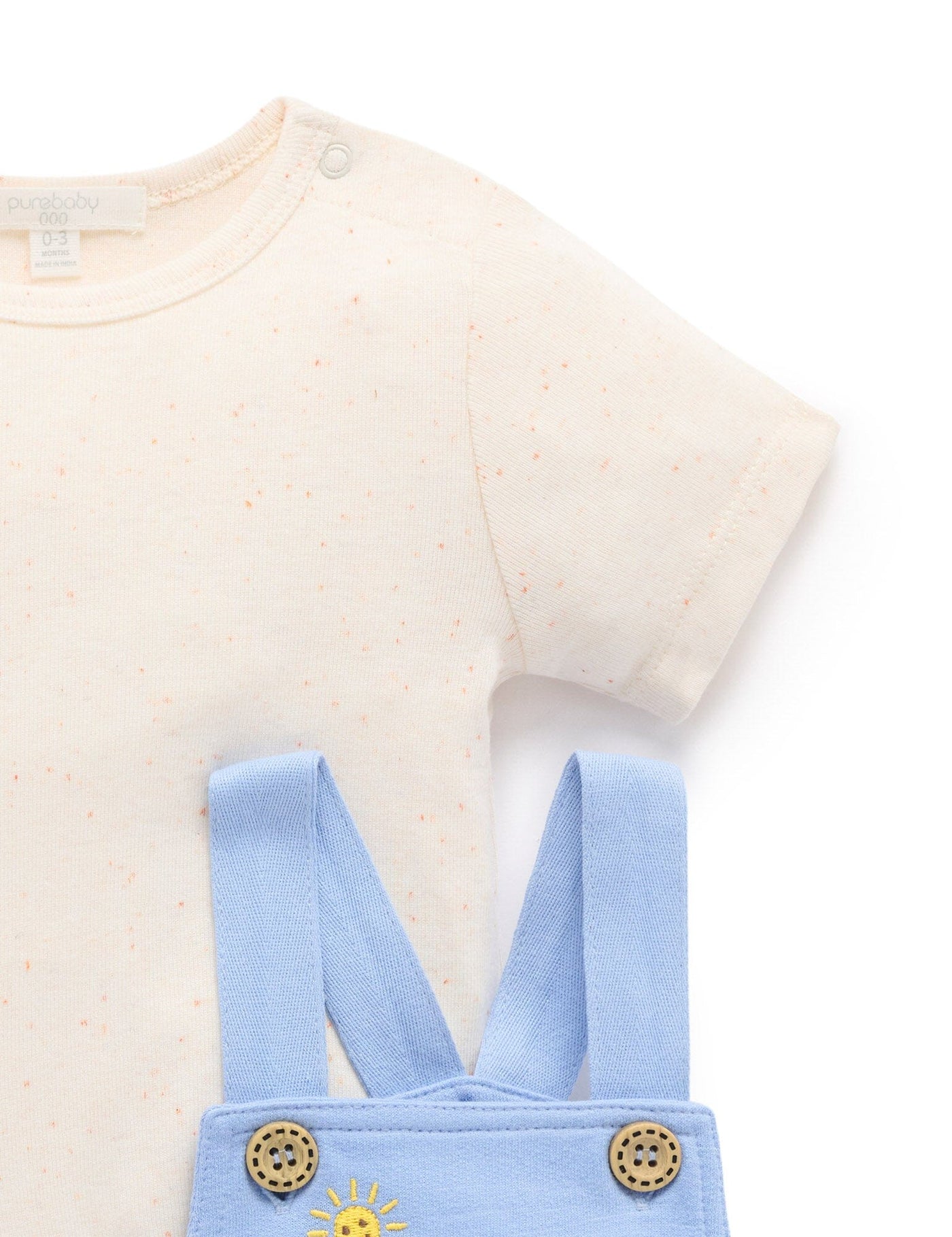 Purebaby - Daisy Broderie Overall Set Matching Set Purebaby 