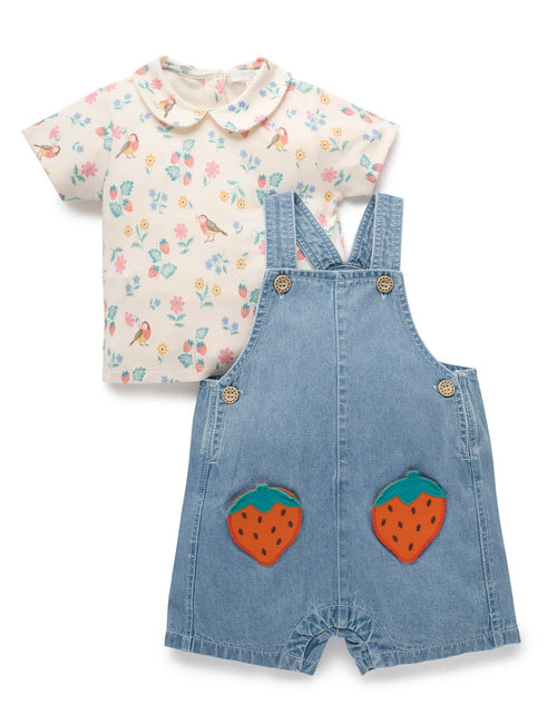 Purebaby - Denim Overall Set | Faded Denim