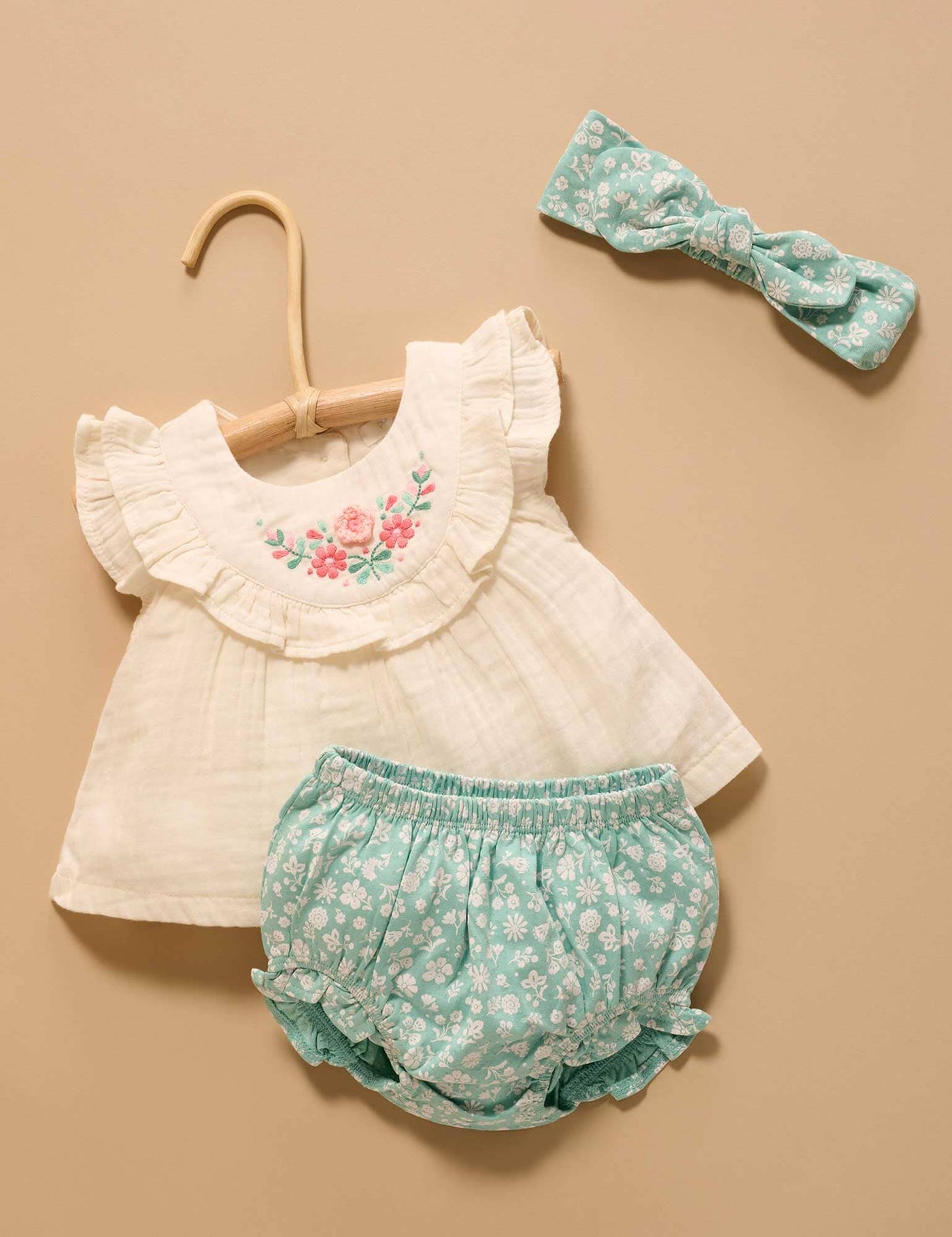 Purebaby - Embroidered Bloomer Set Matching Set Purebaby 
