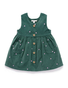 Purebaby - Embroidered Corduroy Pinnie | Green