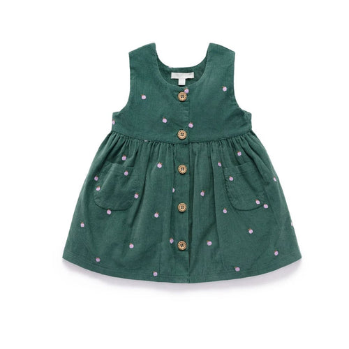 Purebaby - Embroidered Corduroy Pinnie | Green