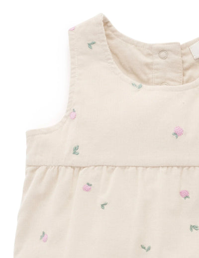 Purebaby - Embroidered Corduroy Romper | Orchard Broderie Romper Purebaby 