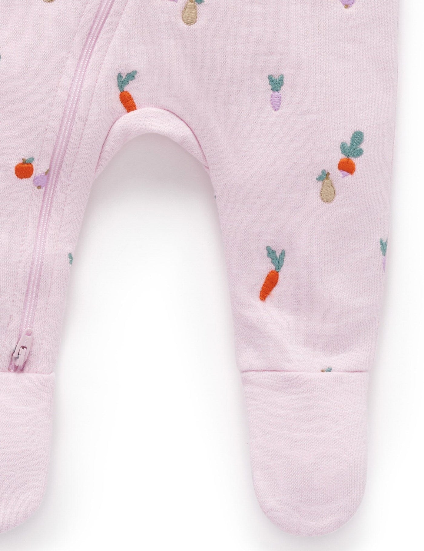 Purebaby - Embroidered Fleece Growsuit | Winter Fruits Broderie Growsuit Purebaby 