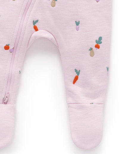 Purebaby - Embroidered Fleece Growsuit | Winter Fruits Broderie Growsuit Purebaby 