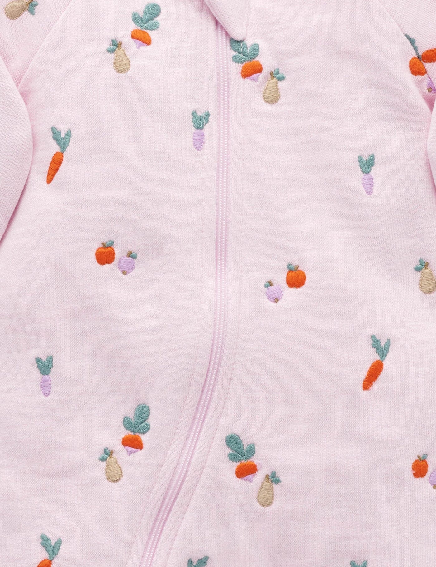 Purebaby - Embroidered Fleece Growsuit | Winter Fruits Broderie Growsuit Purebaby 