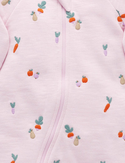 Purebaby - Embroidered Fleece Growsuit | Winter Fruits Broderie Growsuit Purebaby 