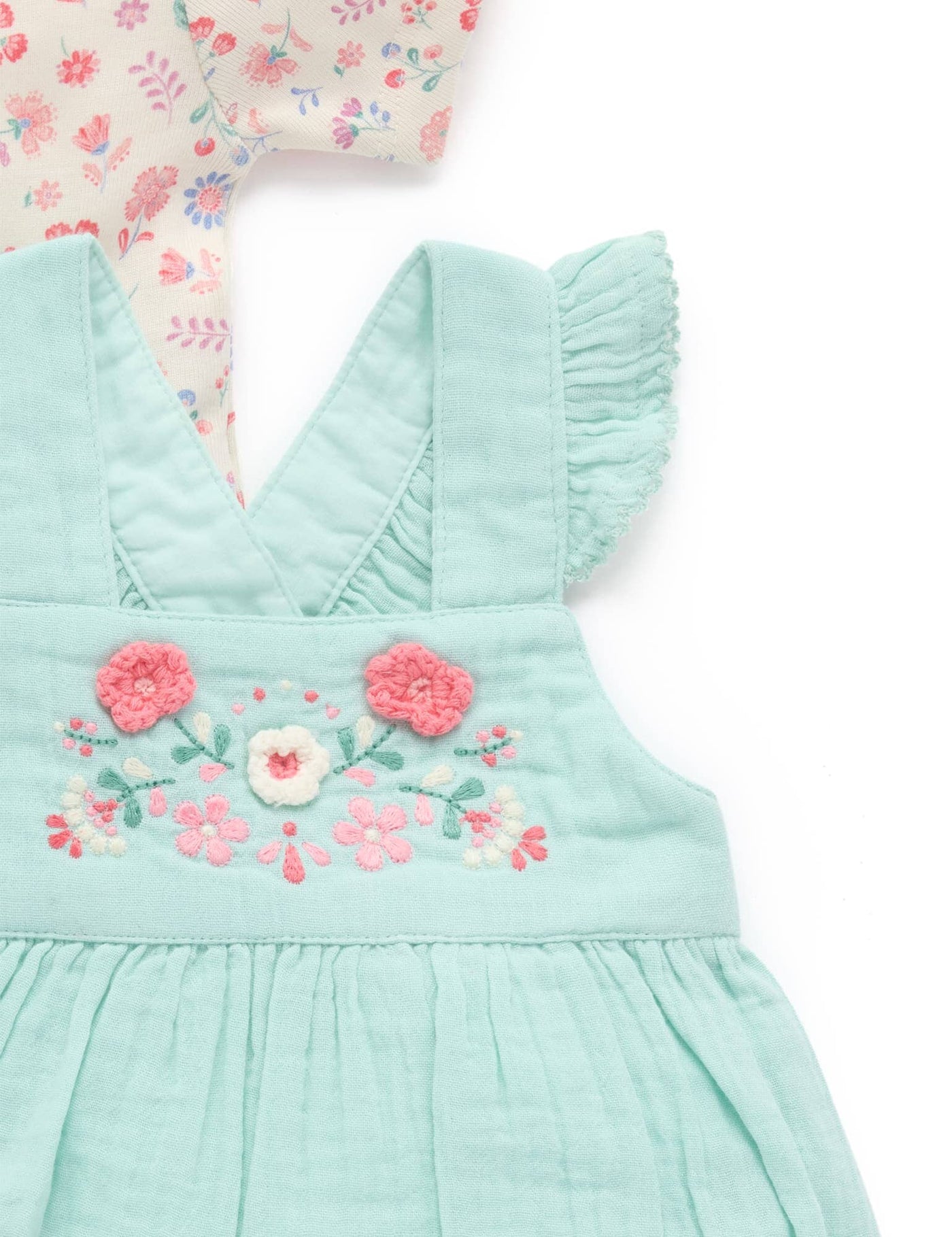 Purebaby - Embroidered Overall Set Matching Set Purebaby 
