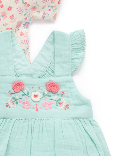 Purebaby - Embroidered Overall Set Matching Set Purebaby 
