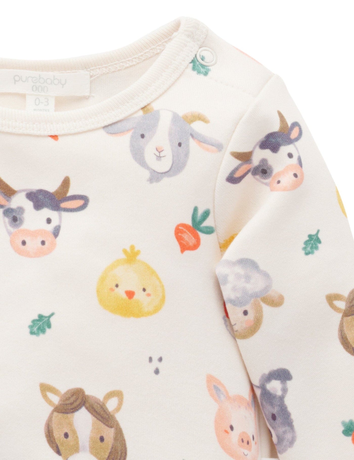 Purebaby - Farm Friends Thick Bodysuit Bodysuit Purebaby 