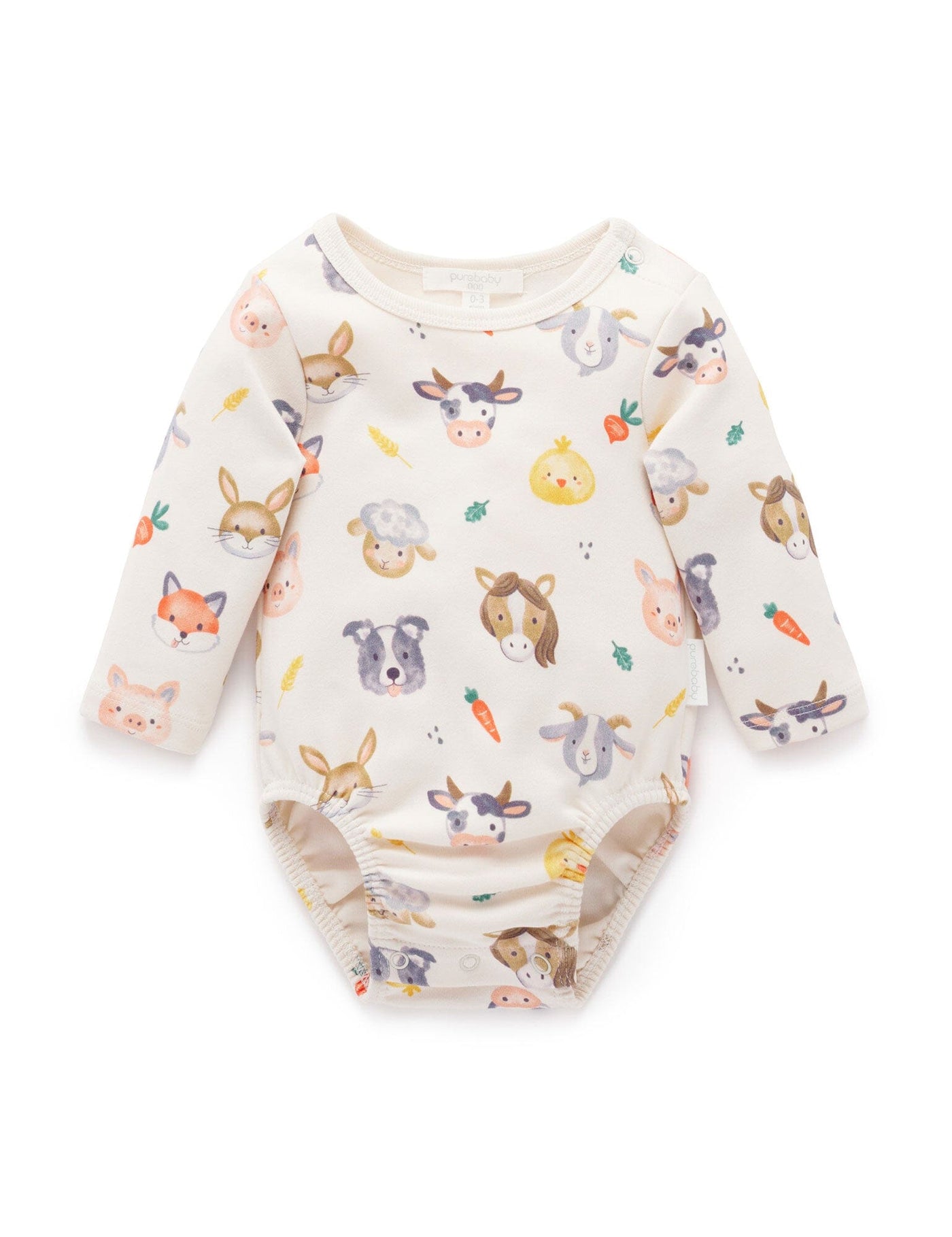 Purebaby - Farm Friends Thick Bodysuit Bodysuit Purebaby 