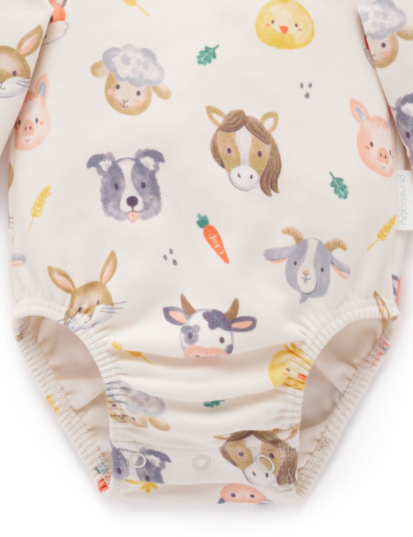 Purebaby - Farm Friends Thick Bodysuit Bodysuit Purebaby 