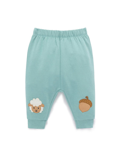 Purebaby - Farm Thick Track Pant | Pea Green Trackpants Purebaby 