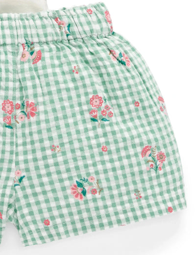 Purebaby - Frida Gingham Floral Set Matching Set Purebaby 