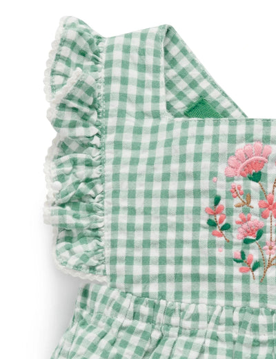 Purebaby - Frida Gingham Romper Romper Purebaby 
