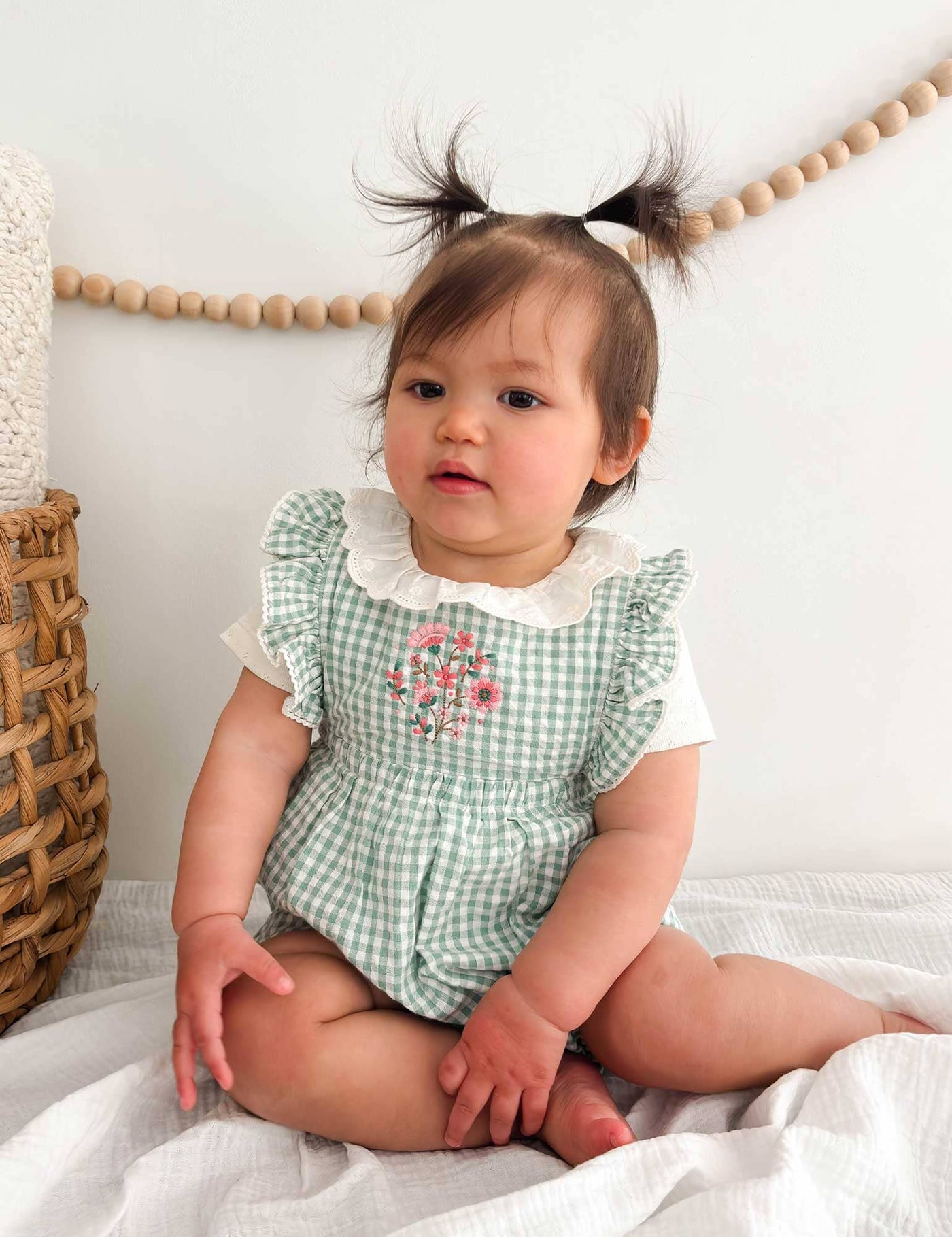 Purebaby - Frida Gingham Romper Romper Purebaby 