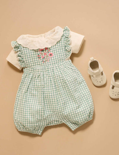 Purebaby - Frida Gingham Romper Romper Purebaby 