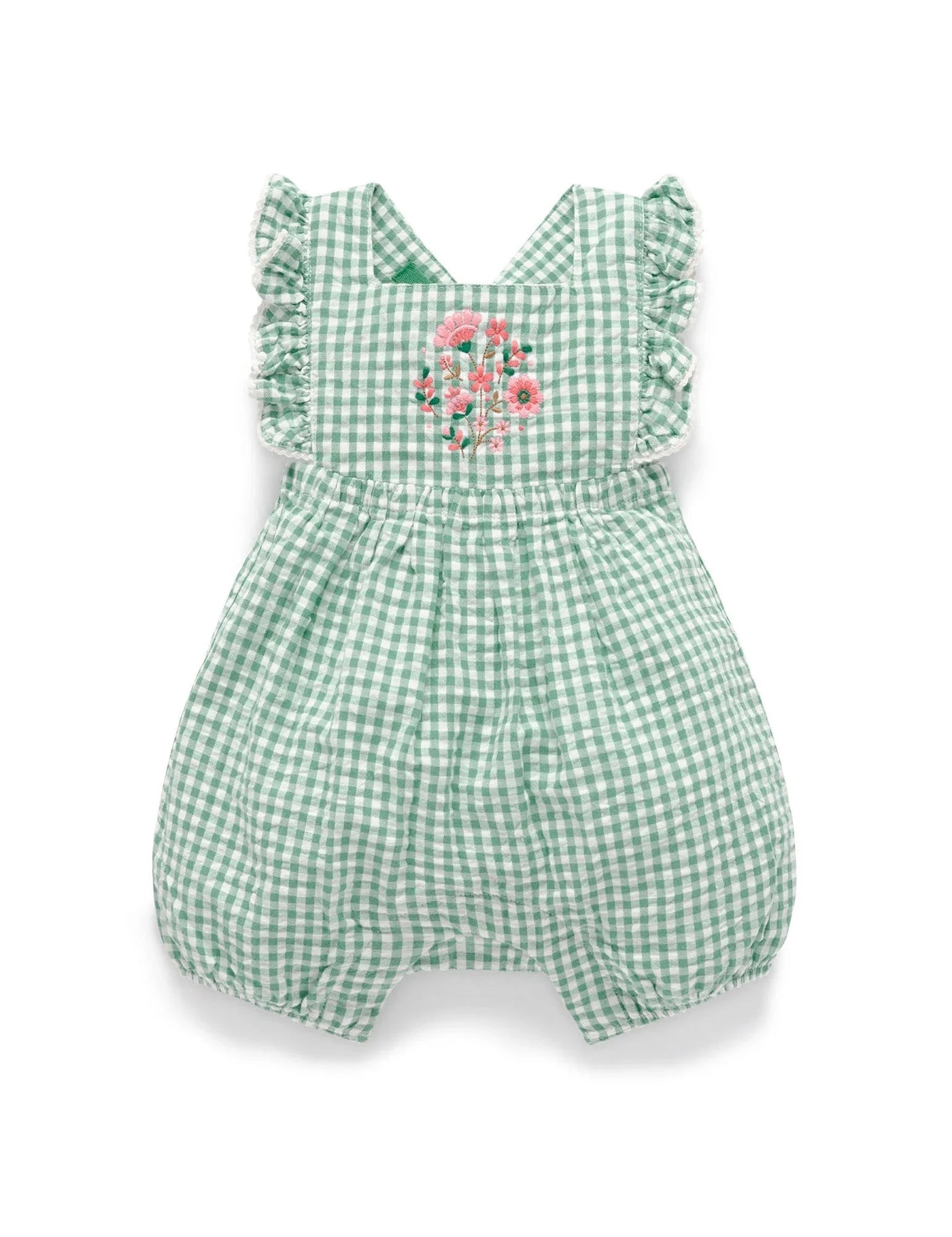 Purebaby - Frida Gingham Romper Romper Purebaby 
