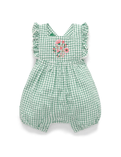 Purebaby - Frida Gingham Romper Romper Purebaby 