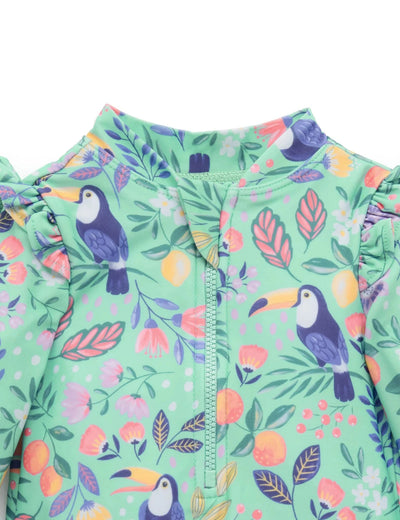 Purebaby - Frilly Long Sleeve Swimsuit | Toucan One-Piece Swimsuit Purebaby 