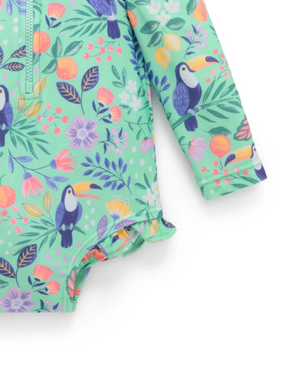 Purebaby - Frilly Long Sleeve Swimsuit | Toucan One-Piece Swimsuit Purebaby 